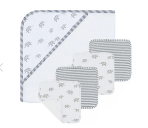 5-piece Muslin Bath Gift Set - Elephants