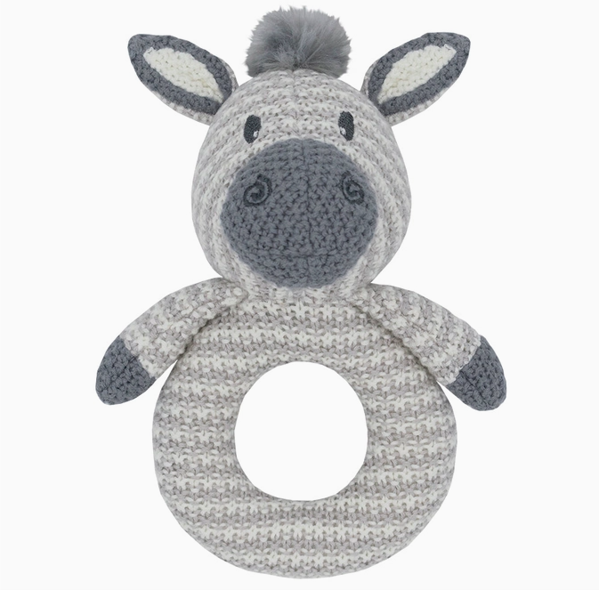 Cotton Knitted Rattle - Zac Zebra