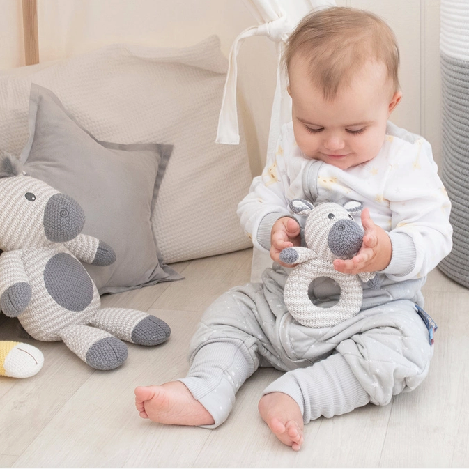 Cotton Knitted Rattle - Zac Zebra