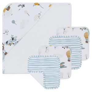 5-piece Muslin Bath Gift Set - Up and Away