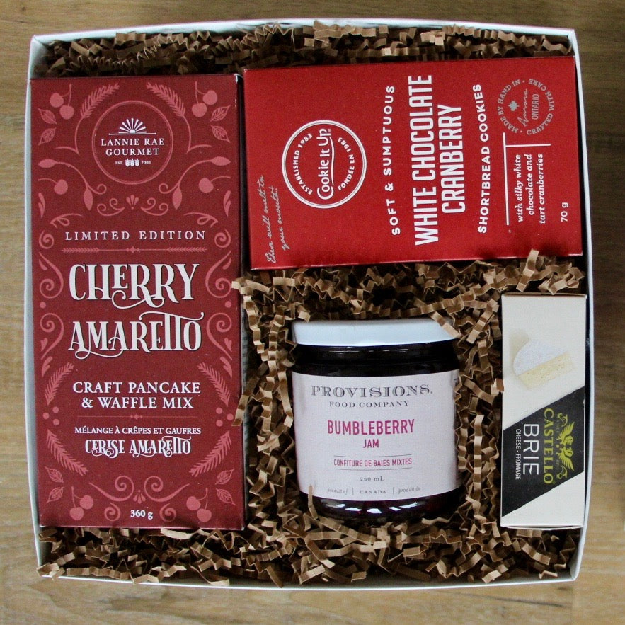 Holiday inspired breakfast gift box by Perfect Baskets is jam packed (pun intended) with all the fixings for a festive Sunday breakfast or brunch with the family in the cold months ahead.