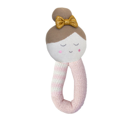 Cotton Knitted Rattle - Emma Balerina