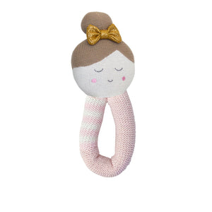 Cotton Knitted Rattle - Emma Balerina